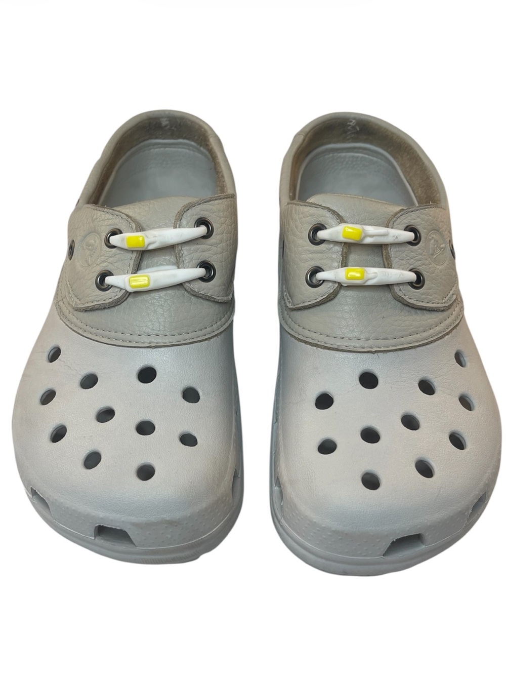 Crocs Islander Sport Pit Crew boat shoes Grey/Tan Men’s size 8 Women’s size 10